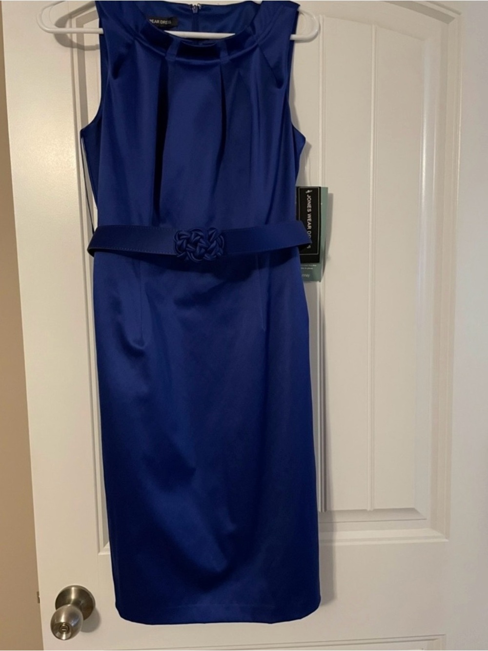 Elegant Wedding Guest Sleeveless Sheath Dress in Royal Blue